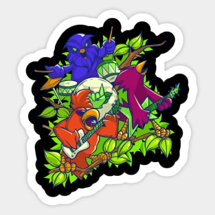 Colorful rock music - Bird Rock Band Sticker